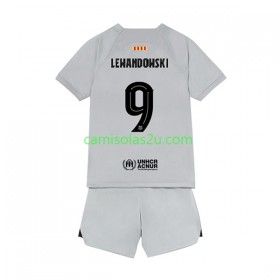 Camisolas de futebol FC Barcelona Lewandowski 9 Criança Equipamento 3ª 2022/23 Manga Curta